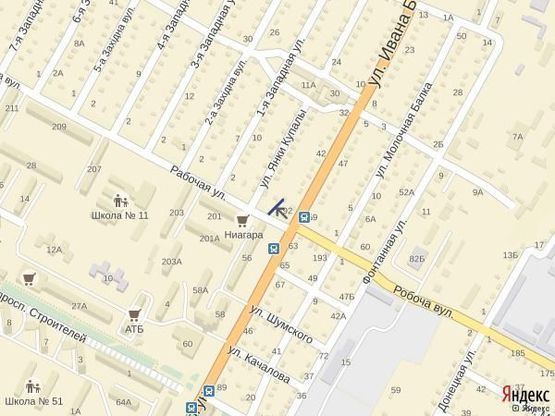 Схема рекламной плоскости по адресу Ул.Ивана Богуна (Ильича)/Рабочая