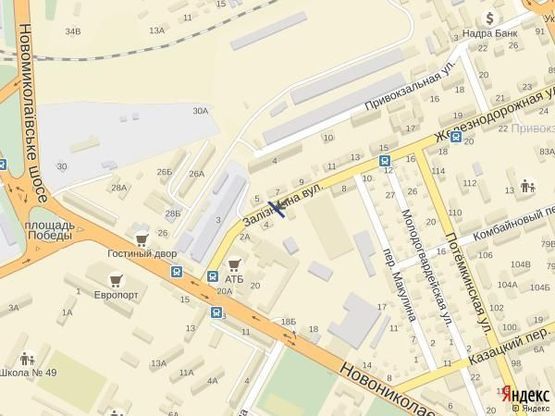 Схема рекламной плоскости по адресу Ул.Железнодорожная