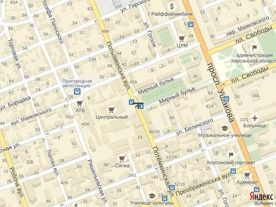 Схема рекламной плоскости по адресу ул.Потемкинская (р-н Ц.Рынка)