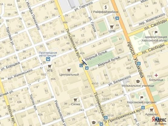 Схема рекламной плоскости по адресу ул.Потемкинская(р-н Ц.Рынка)