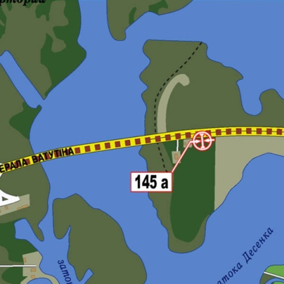 Схема рекламной плоскости по адресу Ватутина Ген. просп., (АЗС "ОККО", ТРЦ Sky Mall", в сторону Троещины)