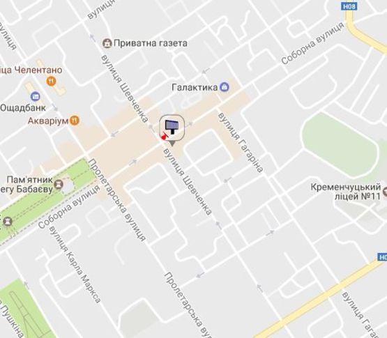 Схема рекламной плоскости по адресу просп. Свободы (ул.60л.Октября), 8а, перекр. с ул. Троицкой (Красина) и ул. Хорольской, возле Электростанции, напротив супермаркета «АТБ»