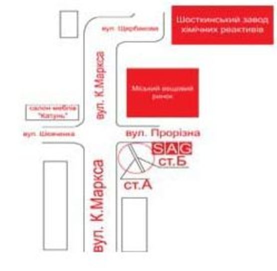 Схема рекламной плоскости по адресу ул.Прорезная