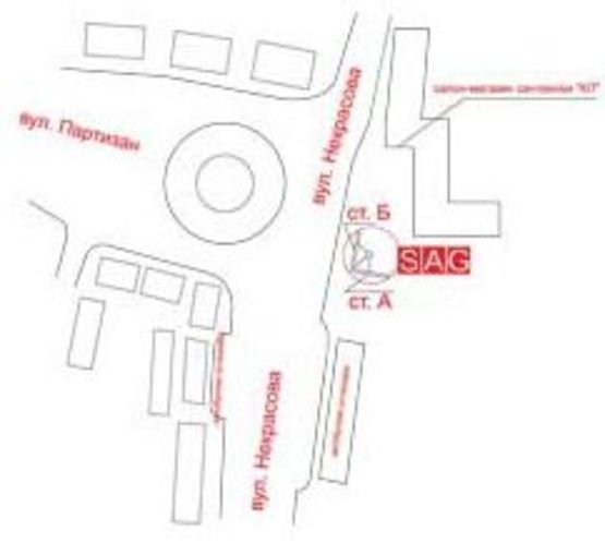 Схема рекламной плоскости по адресу ул. Некрасова,16