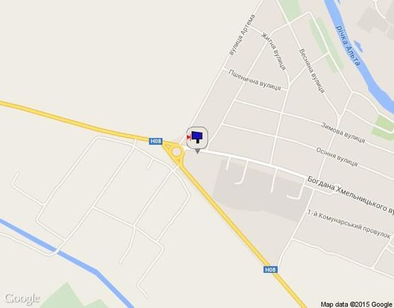 Схема рекламної площини за адресою вул Богдана Хмельницького 308 "КПП"