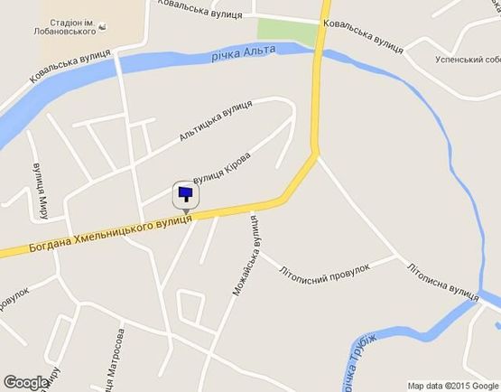 Схема рекламной плоскости по адресу вул. Богдана-Хмельницького (напротив магазина "Теремок")