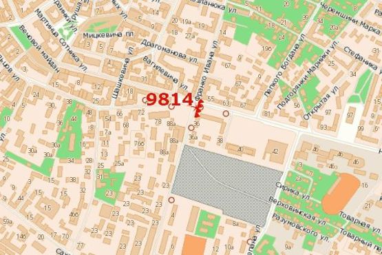 Схема рекламной плоскости по адресу Незалежності вул. - Івана Франка вул.