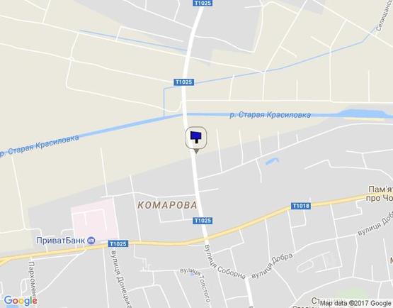 Схема рекламной плоскости по адресу вул. Червоноармійська (вьезд з траси Київ-Суми)