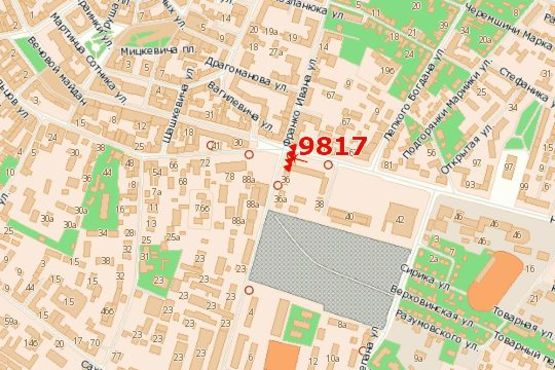 Схема рекламной плоскости по адресу Незалежності вул. - Івана Франка вул.