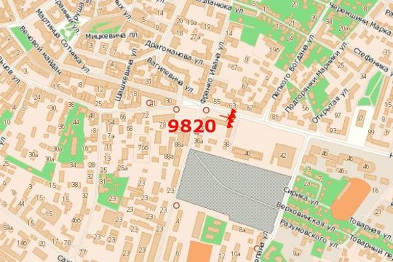 Схема рекламной плоскости по адресу Незалежності вул., (Готель "Україна")