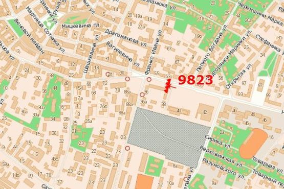 Схема рекламной плоскости по адресу Незалежності вул., (Готель "Україна")