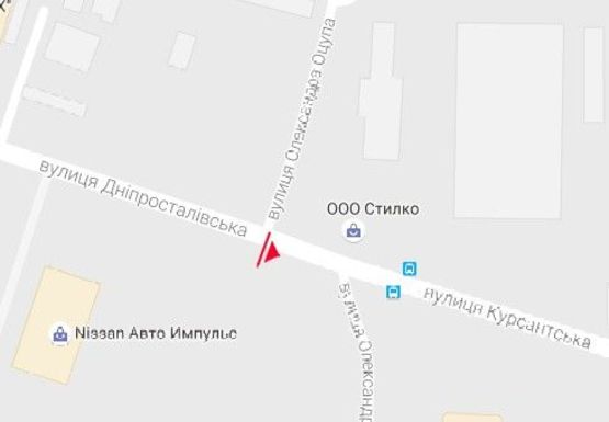 Схема рекламной плоскости по адресу Винокурова ул. - Крылова ул. - Авторынок