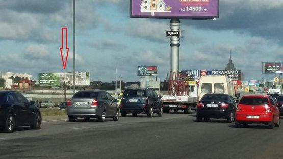 Схема рекламной плоскости по адресу Большая окружная  3х12 м,1100 м.от Жилянского моста