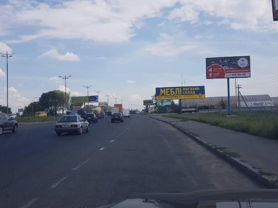 Схема рекламной плоскости по адресу Большая окружная  900 м.до Жилянского моста