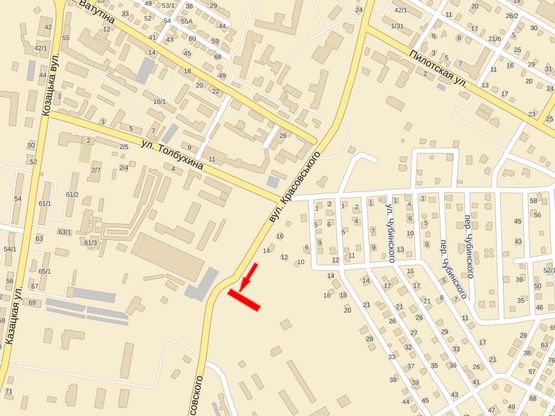 Схема рекламної площини за адресою Красовского ул., возле металлобазы "Викант"