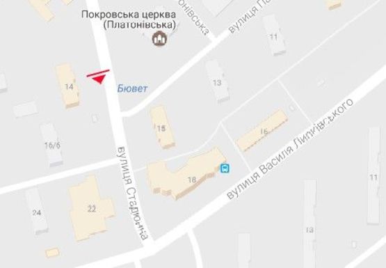 Схема рекламної площини за адресою Стадионная ул. , 5