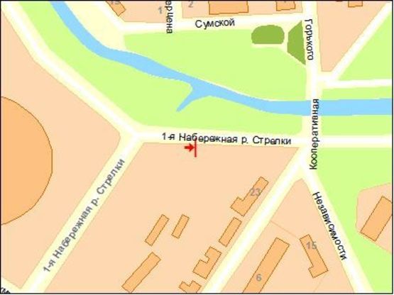 Схема рекламной плоскости по адресу ул.Наб. р. Стрелки-ул. Кооперативная