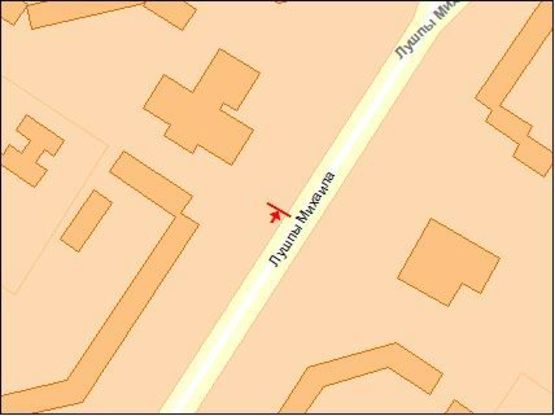 Схема рекламной плоскости по адресу п-т Лушпы/супермаркет/