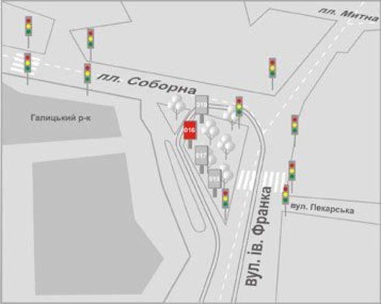 Схема рекламной плоскости по адресу Соборна пл.
