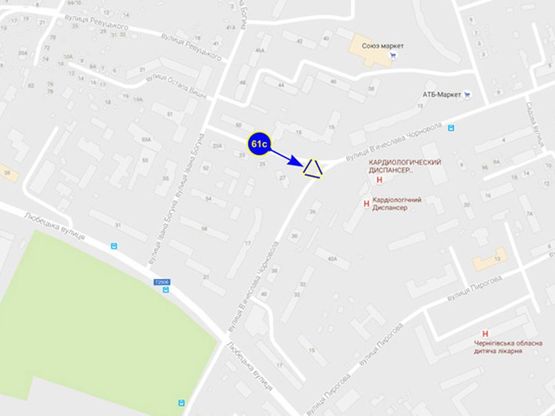 Схема рекламной плоскости по адресу ул. Войкова (треугольник) (сторона C)