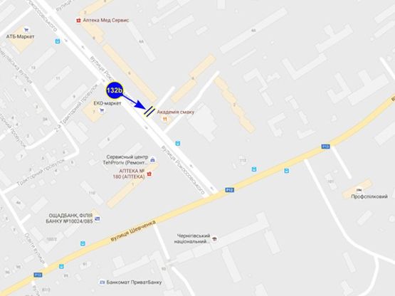 Схема рекламной плоскости по адресу ул. Рокоссовского 6 (сторона Б)