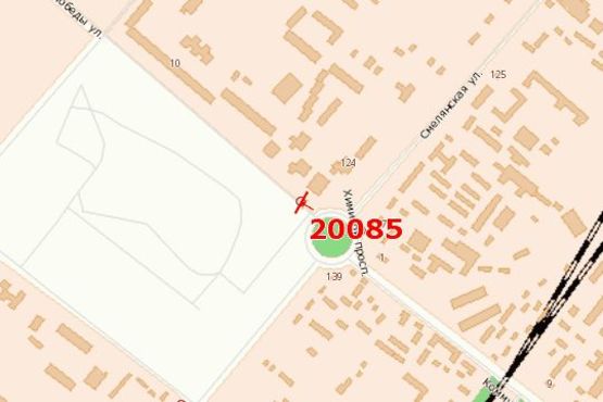 Схема рекламной плоскости по адресу 30-річчя Перемоги вул., 2 - Смілянська вул.