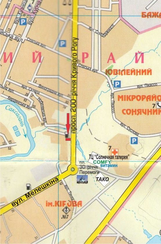 Схема рекламной плоскости по адресу магистраль      пр. 200 лет Кривому Рогу     ( АЗС, остановочный комплекс, Спассо-Преображенский собор)