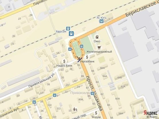 Схема рекламной плоскости по адресу Ул. Ушакова (р-н ж/д вокзала)