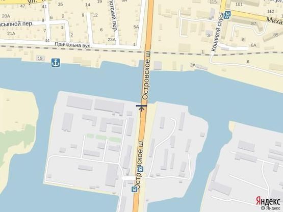 Схема рекламной плоскости по адресу Островское ш.(р-н з-да им.Куйбышева)