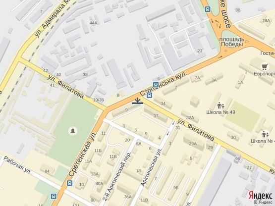 Схема рекламной плоскости по адресу Угол ул.Филатова и ул.Роза Люксембург,