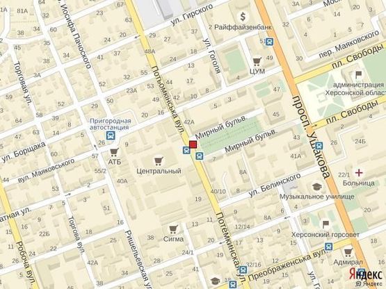 Схема рекламной плоскости по адресу ул.Потемкинская (р-н Ц.Рынка)