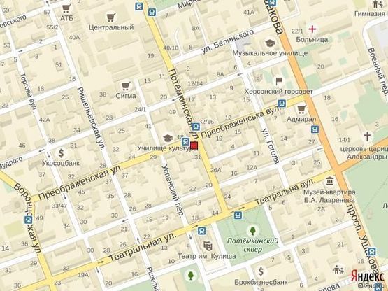 Схема рекламной плоскости по адресу Перекресток ул.Потемкинской и ул.Преображенской