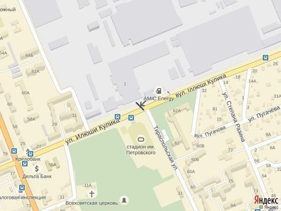 Схема рекламної площини за адресою Угол ул.И.Кулика и ул.Тираспольская