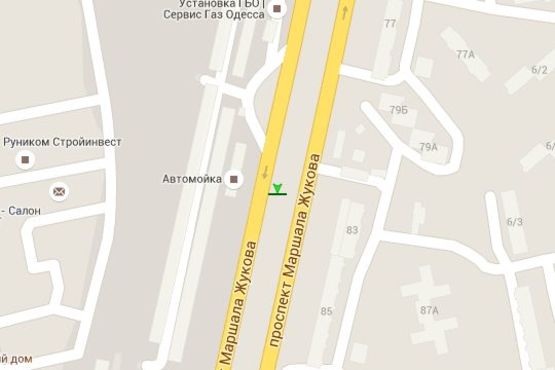 Схема рекламної площини за адресою Небесної Сотні просп. (Маршала Жукова просп.), 85