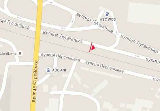 Схема рекламной плоскости по адресу Луганская ул.