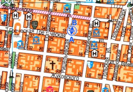 Схема рекламної площини за адресою Ришельевская ул., 9