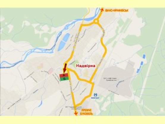 Схема рекламної площини за адресою вул.Соборна біля райавтодору нижній