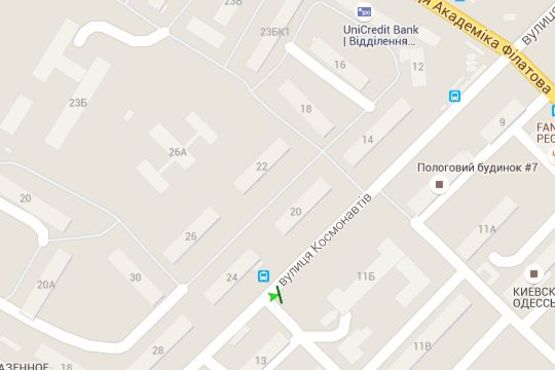 Схема рекламної площини за адресою Космонавтів вул., 11Б