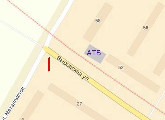 Схема рекламної площини за адресою пер. ул Шевченко- прос. Мира А