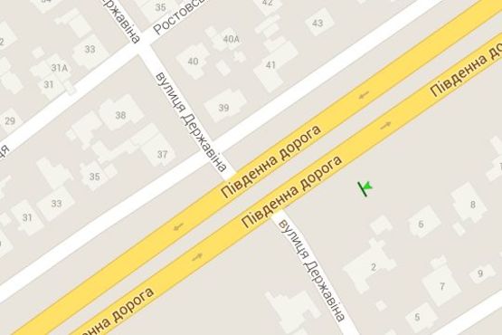 Схема рекламної площини за адресою Південна дорога, 6 - Державіна вул.