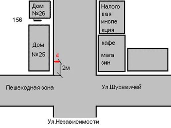 Схема рекламної площини за адресою Незалежності вул., 23 (Пешеходная зона)