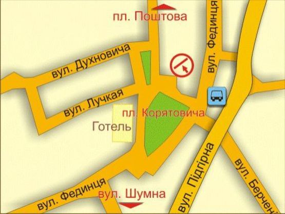 Схема рекламной плоскости по адресу м. Ужгород, пл. Корятовича (біля ринку)