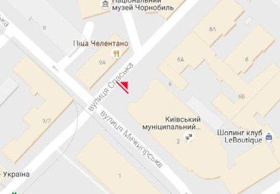 Схема рекламной плоскости по адресу Спасская ул. - Межигорская ул.