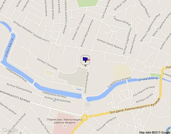 Схема рекламной плоскости по адресу вул. Шкільна 42 "Екомаркет"