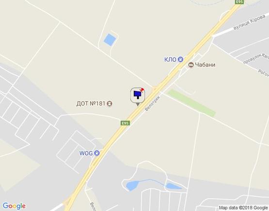 Схема рекламной плоскости по адресу с. Віта-Поштова, траса М-05 Київ-Одеса, км 17+305 право