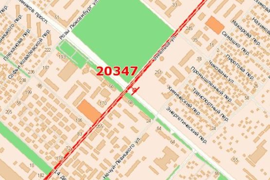 Схема рекламной плоскости по адресу Енгельса вул. (В’ячеслава Чорновола вул.) - Хіміків просп.