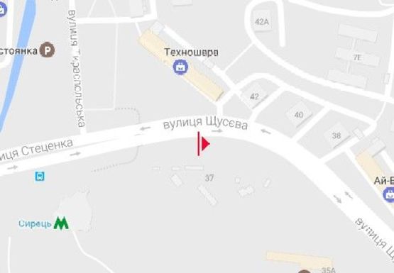 Схема рекламної площини за адресою Щусева ул., напротив дома № 44