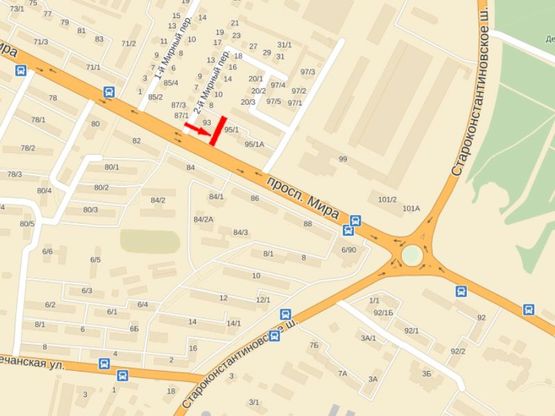 Схема рекламної площини за адресою Мира пр-т, 95/1