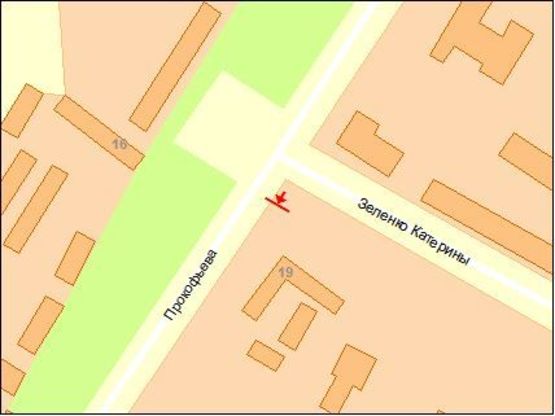 Схема рекламной плоскости по адресу ул. Прокофьева-Зеленко