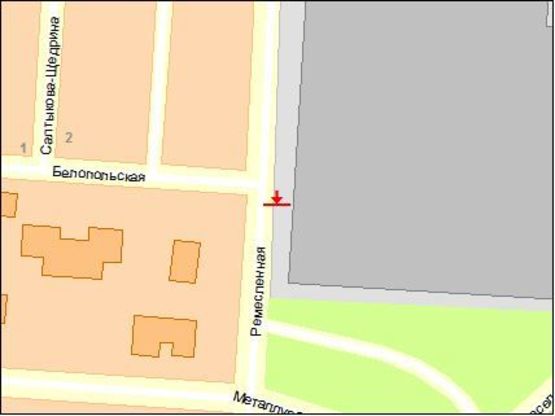 Схема рекламної площини за адресою ул.Ремесленная